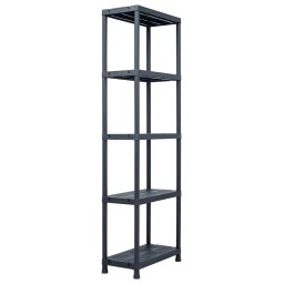Gossi raft de depozitare, negru, 60 x 30 x 180 cm, plastic, 125 kg