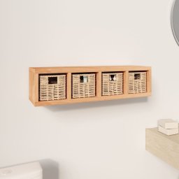 Gossi raft de perete cu cosuri, 62x18x16 cm, lemn masiv de nuc