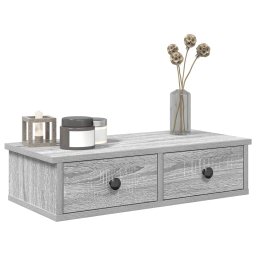 Gossi raft de perete cu sertare gri sonoma 60x25x15 cm lemn prelucrat