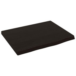 Gossi raft de perete maro inchis 40x30x2 cm lemn masiv stejar tratat