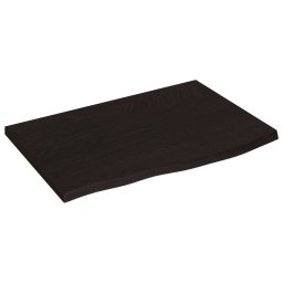 Gossi raft de perete maro inchis 60x40x2 cm lemn masiv stejar tratat