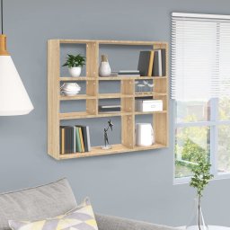 Gossi raft de perete, stejar sonoma, 90 x 16 x 78 cm, lemn prelucrat
