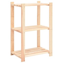 Gossi raft depozitare 3 niveluri, 60x38x90 cm lemn masiv pin, 150 kg