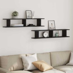 Gossi rafturi de perete 2 buc stejar negru 105x18x2 cm lemn prelucrat
