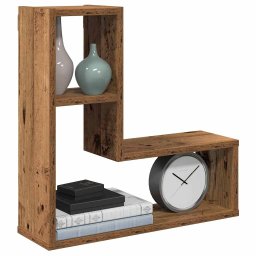 Gossi rafturi de perete cub, 2 buc., lemn vechi, 50x15x50 cm lemn