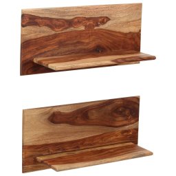 Gossi rafturi de perete, 2 buc., 58x26x20 cm, lemn masiv de sheesham