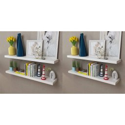 Gossi rafturi de perete, 4 buc., alb, 100 cm