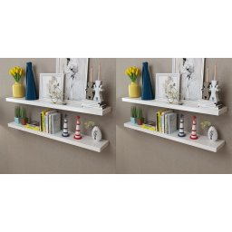 Gossi rafturi de perete, 4 buc., alb, 120 cm