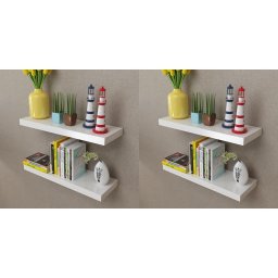 Gossi rafturi de perete, 4 buc., alb, 60 cm