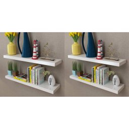 Gossi rafturi de perete, 4 buc., alb, 80 cm