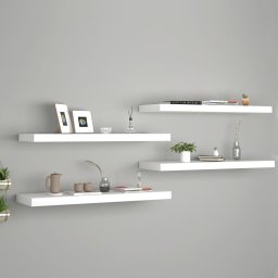 Gossi rafturi de perete, 4 buc., alb, 80 x 23,5 x 3,8 cm, mdf
