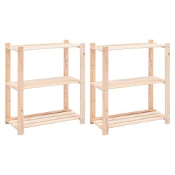 Gossi rafturi depozitare 3 niveluri 2 buc. 80x38x90cm pin masiv 150kg