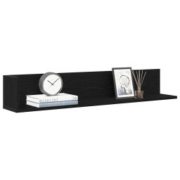 Gossi rafturi perete 2 buc. negru, 100x16,5x16,5 cm, lemn prelucrat