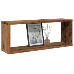 Gossi rafturi perete cub 4 buc. lemn vechi 60x15x23cm, lemn prelucrat
