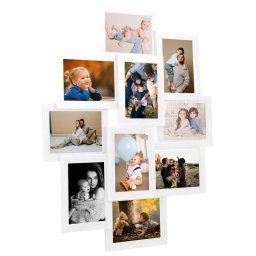 Gossi rama foto colaj, alb, 10 x foto (10x15 cm), mdf