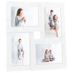 Gossi rama foto colaj, alb, 4x (13x18 cm) foto, mdf