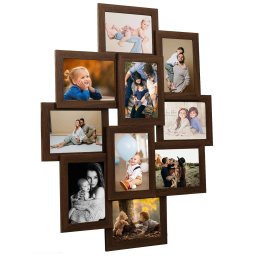 Gossi rama foto colaj, maro inchis, 10 x foto (13x18 cm), mdf