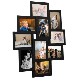 Gossi rama foto colaj, negru, 10 x foto (13x18 cm), mdf