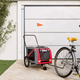 Gossi remorca bicicleta animale companie, rosu/gri textil oxford/fier