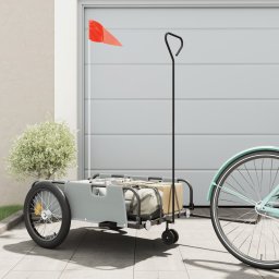 Gossi remorca biciclete, gri si negru, tesatura oxford si fier