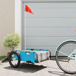 Gossi remorca de bicicleta, albastru, textil oxford si fier