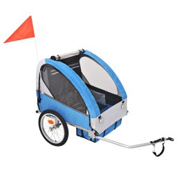 Gossi remorca de bicicleta, gri si albastru, 30 kg