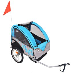 Gossi remorca de bicicleta, gri si albastru, 30 kg