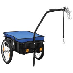 Gossi remorca de bicicleta/carut de mana, albastru, 155x60x83cm, otel