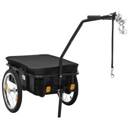 Gossi remorca de bicicleta/carut de mana, negru, 155x60x83 cm, otel