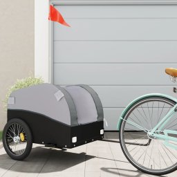 Gossi remorca pentru biciclete, negru si gri, 45 kg, fier