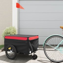 Gossi remorca pentru biciclete, negru si rosu, 45 kg, fier