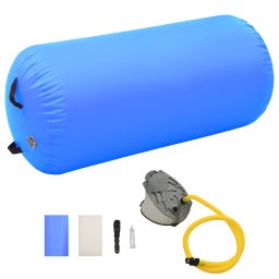 Gossi rulou de gimnastica gonflabil cu pompa, albastru, 120x75 cm pvc