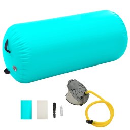 Gossi rulou de gimnastica gonflabil cu pompa, verde, 120 x 90 cm, pvc