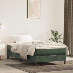 Gossi saltea cu arcuri buzunar copii, verde inchis 80x160 cm catifea
