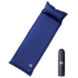 Gossi saltea de camping auto-gonflabila cu perna 1 persoana bleumarin