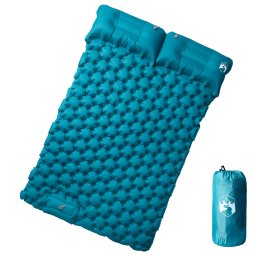 Gossi saltea de camping auto-gonflabila cu perne, 2 persoane albastru