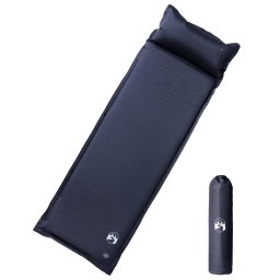 Gossi saltea de camping auto-gonflabila, cu perna, 1 persoana, gri