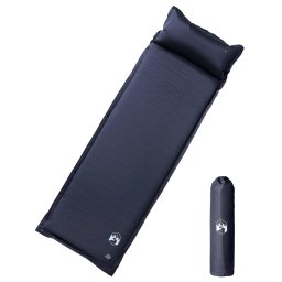 Gossi saltea de camping auto-gonflabila, cu perna, 1 persoana, gri
