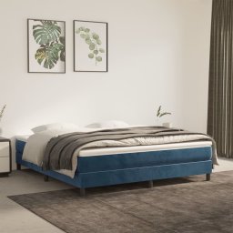 Gossi saltea de pat cu arcuri, albastru inchis, 160x200x20cm, catifea