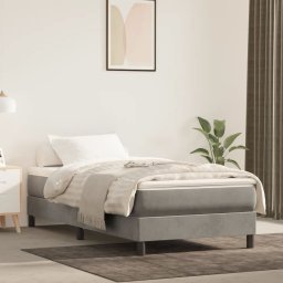 Gossi saltea de pat cu arcuri, gri deschis, 100x200x20 cm, catifea