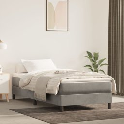 Gossi saltea de pat cu arcuri, gri deschis, 90x200x20 cm, catifea