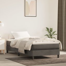 Gossi saltea de pat cu arcuri, gri inchis, 100x200x20 cm, catifea