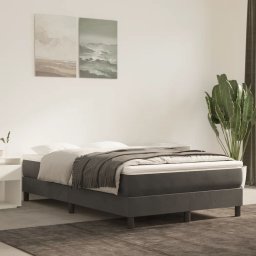 Gossi saltea de pat cu arcuri, gri inchis, 120x200x20 cm, catifea