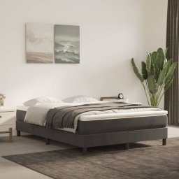 Gossi saltea de pat cu arcuri, gri inchis, 140x200x20 cm, catifea