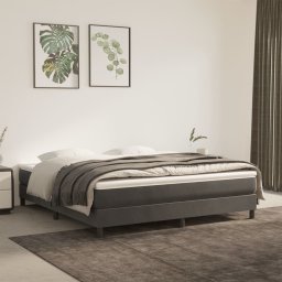Gossi saltea de pat cu arcuri, gri inchis, 160x200x20 cm, catifea