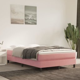 Gossi saltea de pat cu arcuri, roz, 120x200x20 cm, catifea