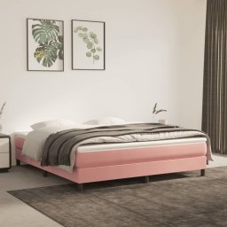 Gossi saltea de pat cu arcuri, roz, 160x220x20 cm, catifea