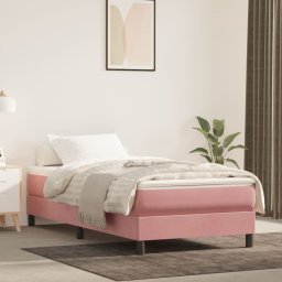Gossi saltea de pat cu arcuri, roz, 90x220x20 cm, catifea
