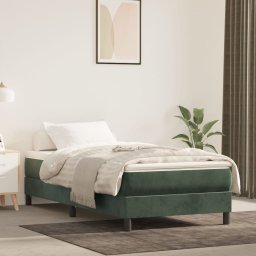 Gossi saltea de pat cu arcuri, verde inchis, 100x200x20 cm, catifea