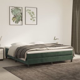 Gossi saltea de pat cu arcuri, verde inchis, 160x200x20 cm, catifea